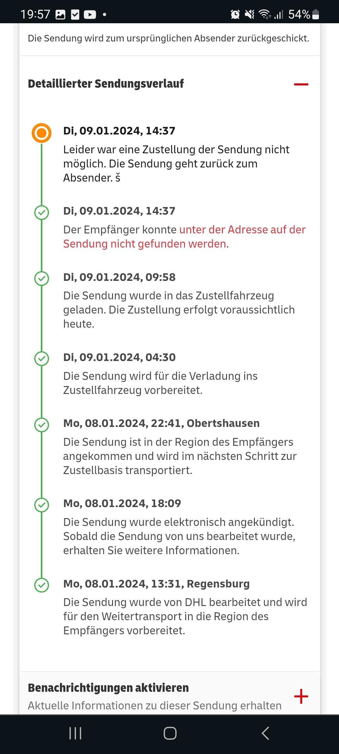 Dhl schickt Paket zurück zum Absenderstatt zum Packstation? (Amazon