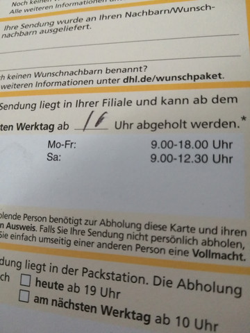 Dhl Sendung Morgen Abholbereit Post Paket Versand