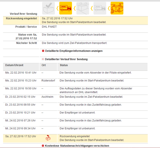 tg - (DHL, Sendung)