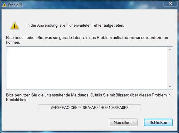 Diablo 2 In Der Anwendung Ist Ein Unerwarteter Fehler Aufgetreten