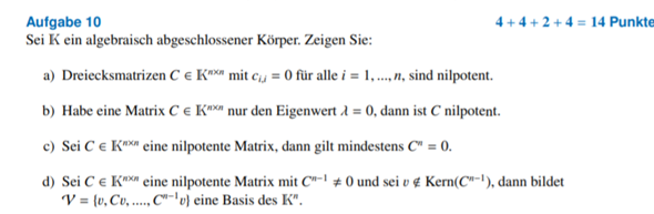 Diagonaleintrage Gleich 0 Matrix Nilpotent Mathematik