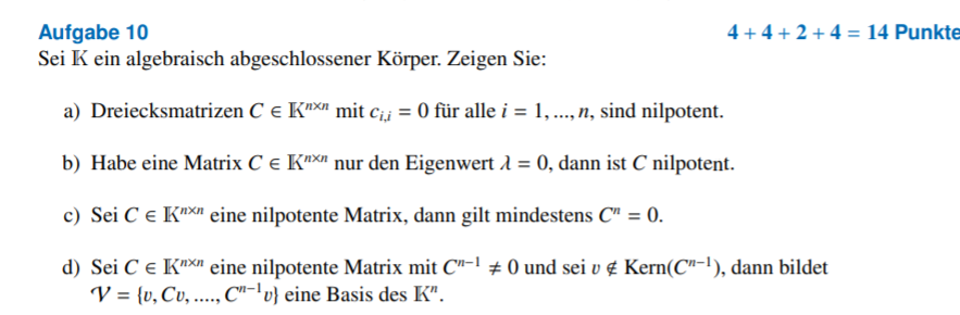 Diagonaleintrage Gleich 0 Matrix Nilpotent Mathematik