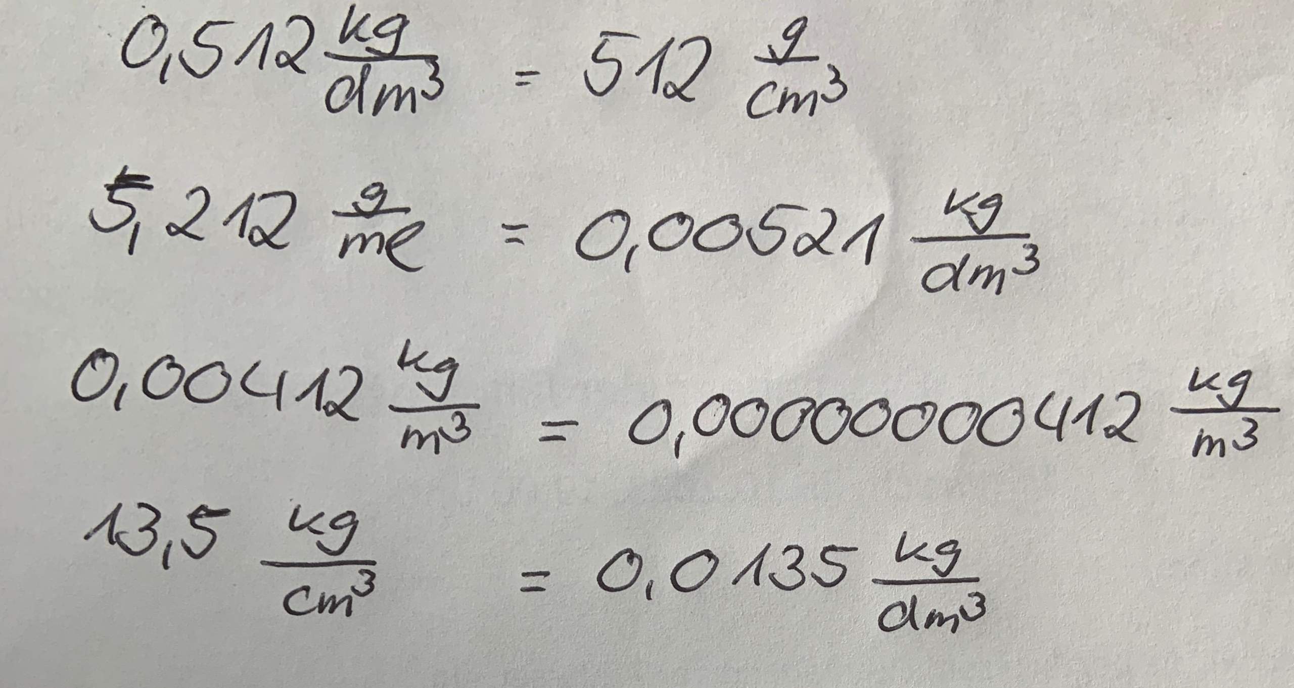 Dichte Umrechnen G Cm3 In Kg M3