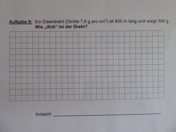 Dichte Von Draht Berechnen Mathematik Geometrie Stereometrie