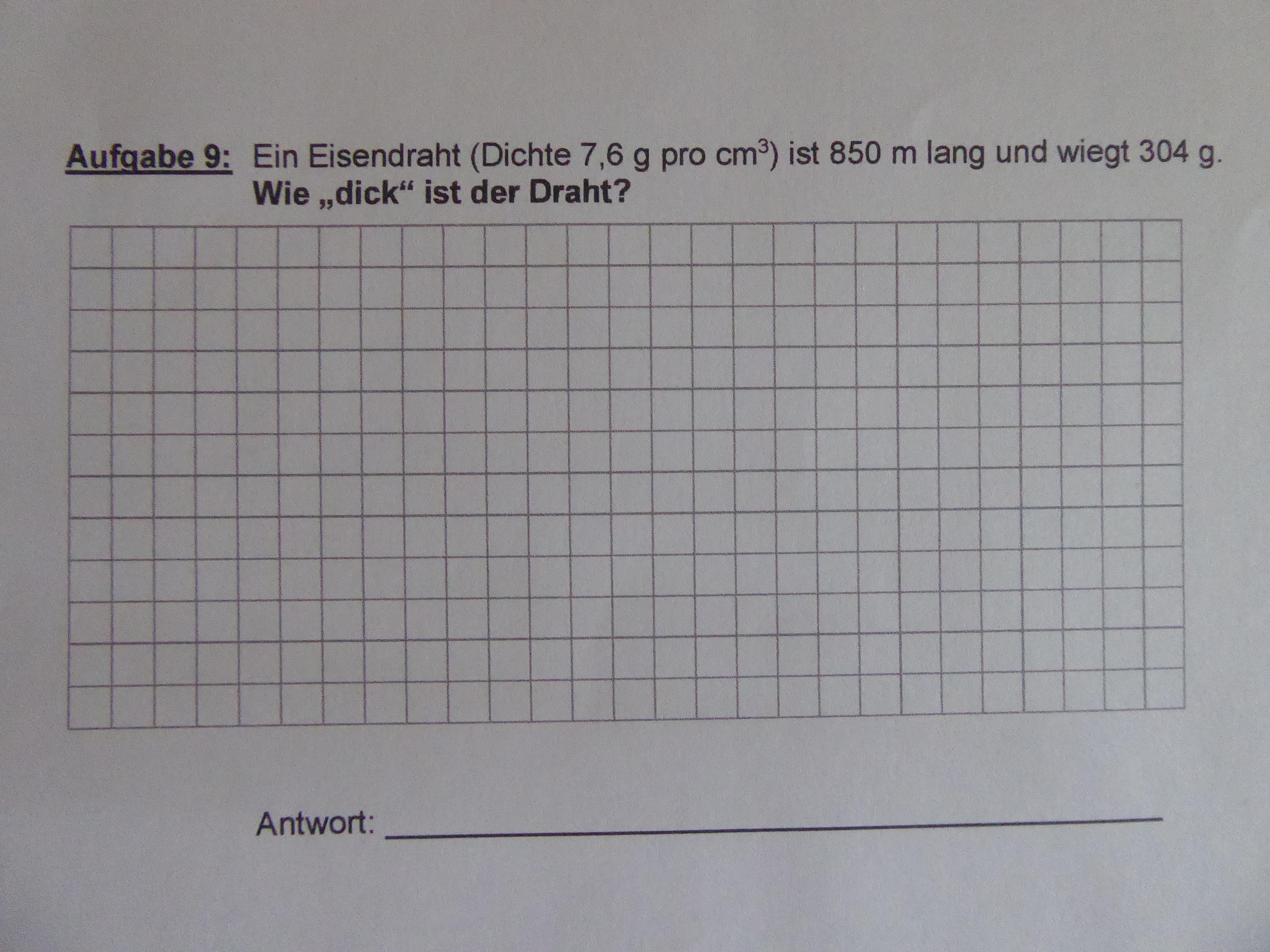 Dichte Von Draht Berechnen Mathematik Geometrie Stereometrie