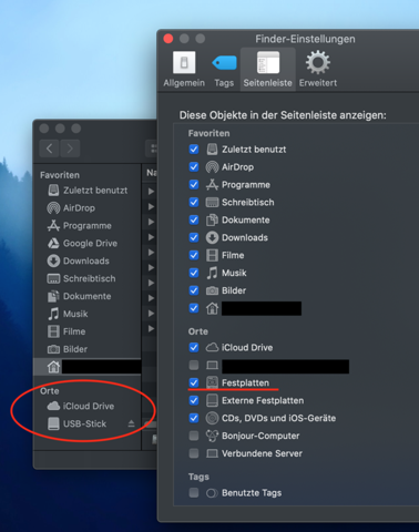 Die Seitenleiste im macOS Finder zeigt die interne Festplatte nicht mehr an?