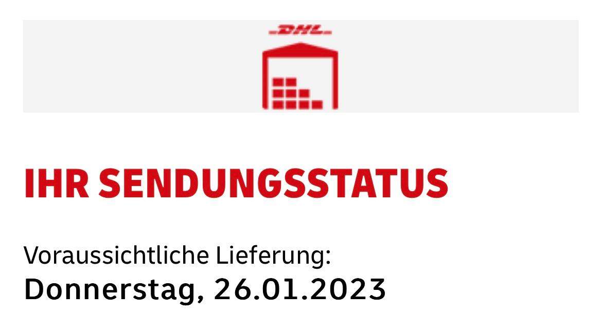 Die Sendung wurde leider fehlgeleitet. Gegebenenfalls verzögert sich dadurch die Zustellung