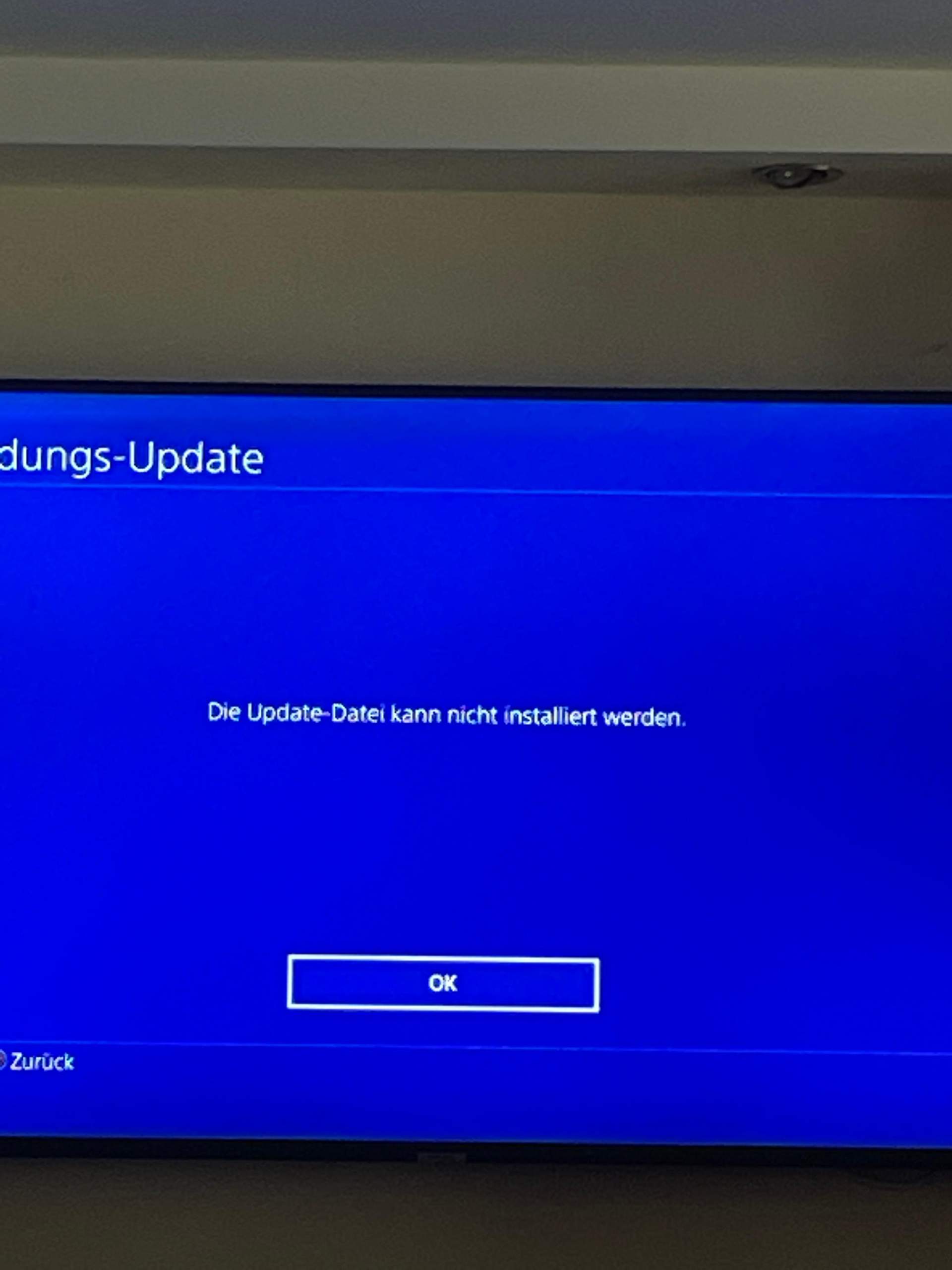 Die update datei kann nicht installiert werden playstation 4 