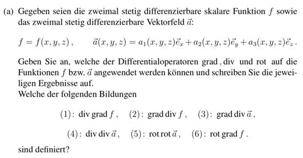 Differentialoperatoren Bildungen grad rot div? (gradient)
