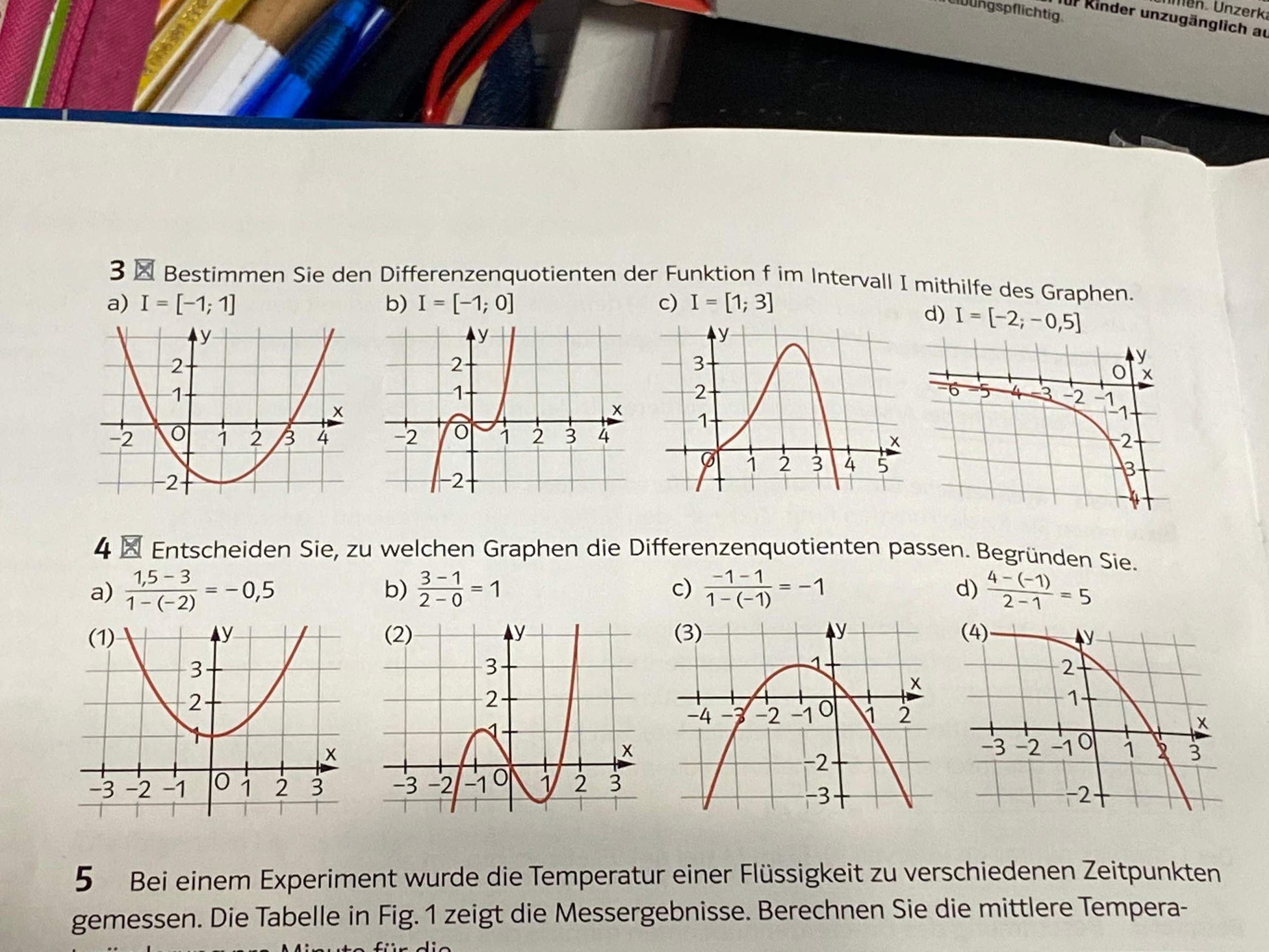 Differenzenquotienten mit graphen bestimmen? (Schule, Mathematik)