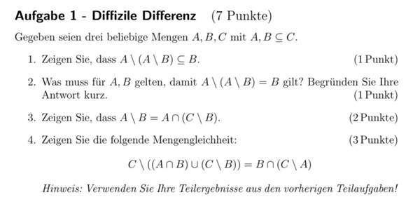 Differenz Diffizile Differenz? (Mathematik, Informatik, Mengenlehre)