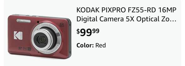 Kodak Pixpro FZ55 16 MP, Digitalkamera, Röd 