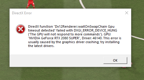 DirectX error bei FIFA 21 beheben (RTX2080s)?
