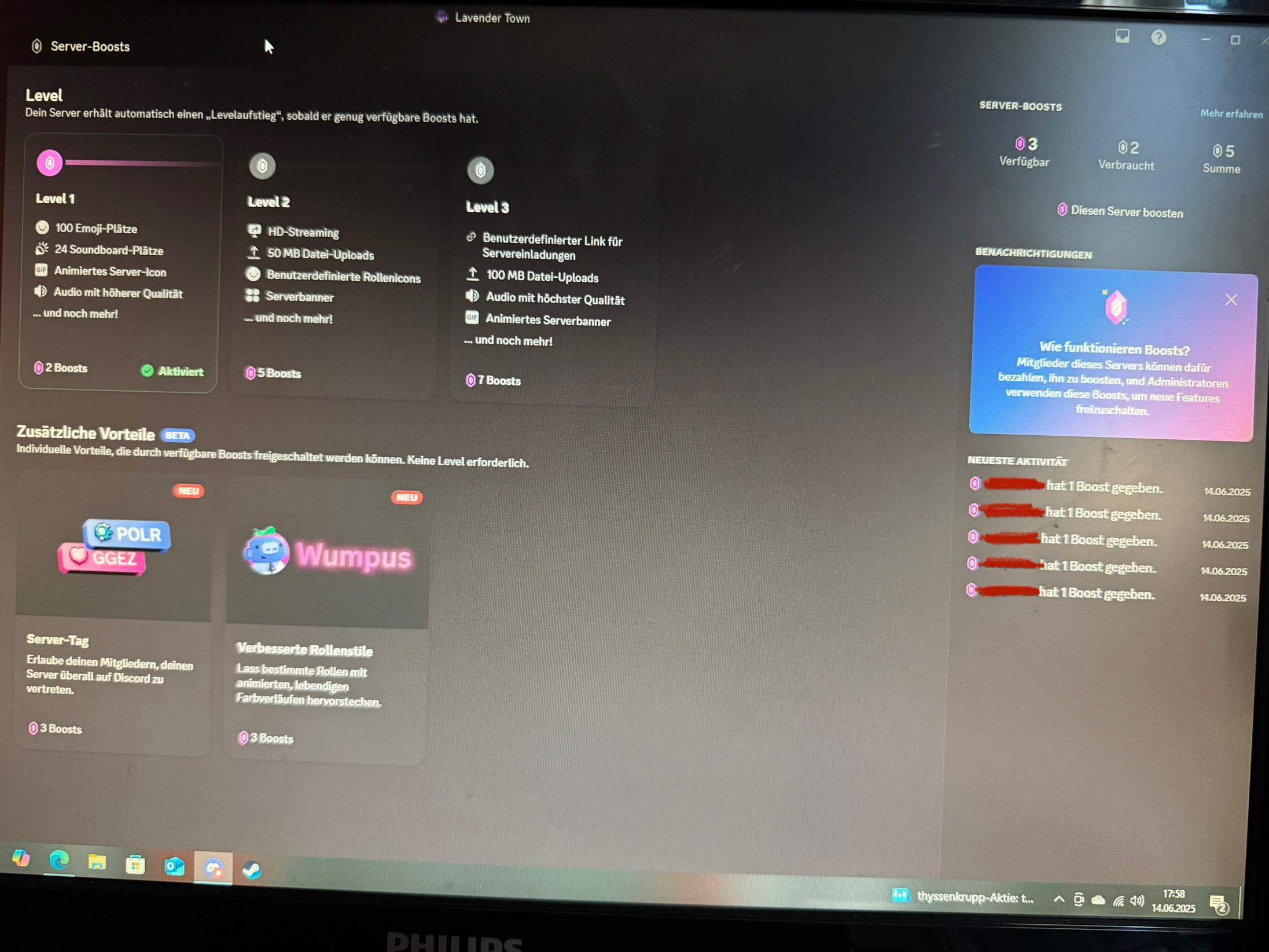 Discord Server Boosts Server-Tag und Co?