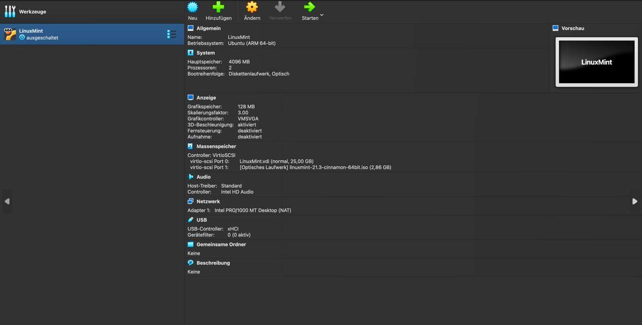 Display failure bei Linux Mint über VirtualBox? (IT, Ubuntu)