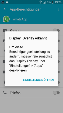 Display Overlay Erkannt Handy Smartphone App