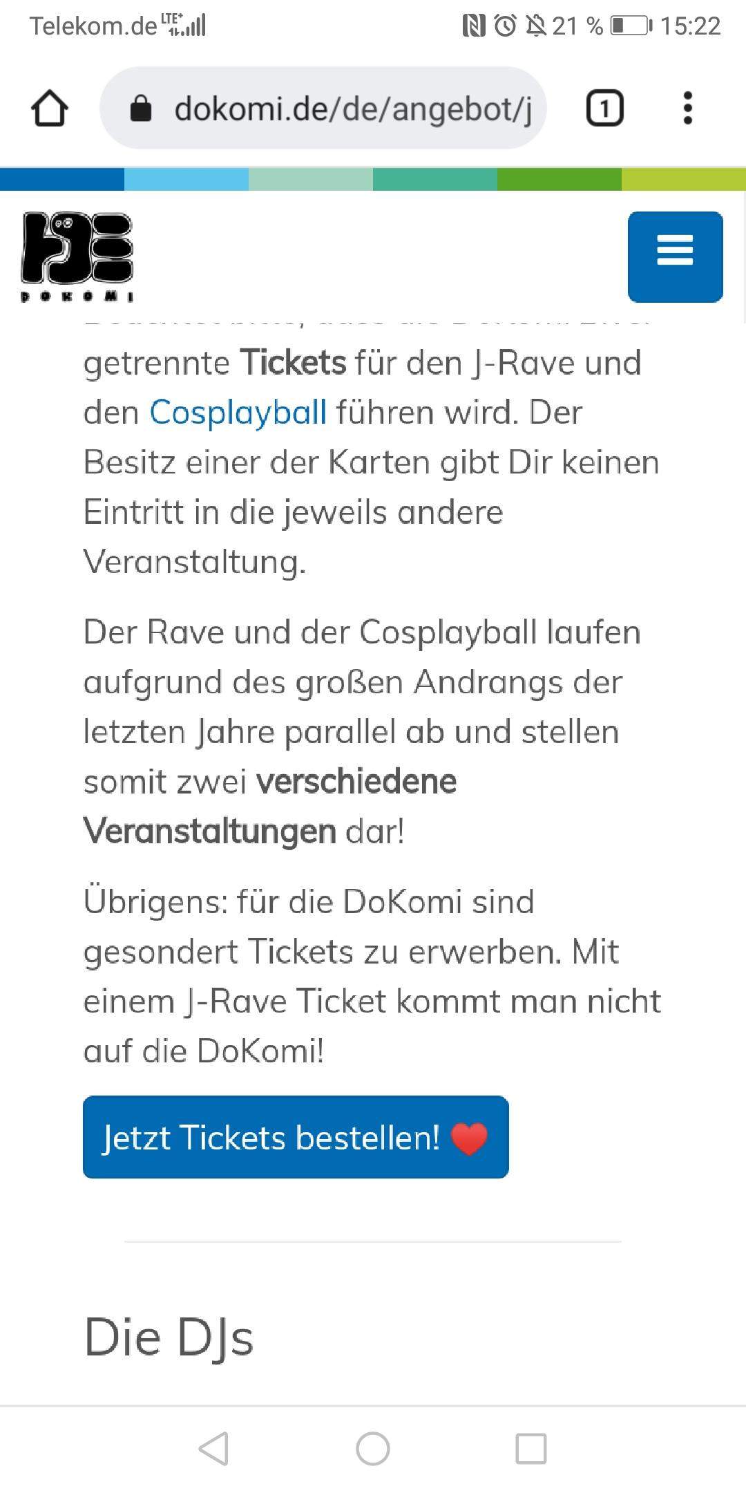 Dokomi j Disko ohne Samstag Ticket?