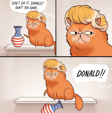 Warum Ist Donald Trump In Diesem Cartoon Eine Katze Und Warum Willer Die Usa Zerstoren Politik Amerika Karikatur