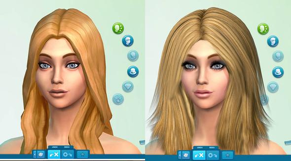 links : Sims Frisur     rechts : Beispiel download  - (Kleidung, Download, Frisur)