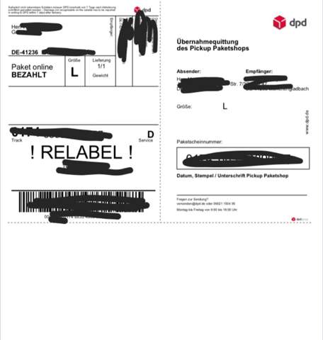 DPD online Frankierung was muss aufs Paket? (Post, Versand)