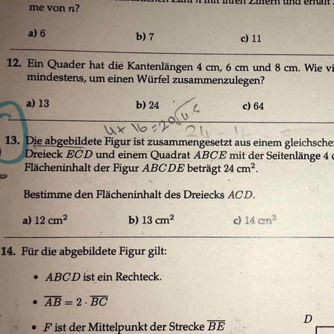 Erster Schnitt - (Mathe, Dreieck, Flächeninhalt)