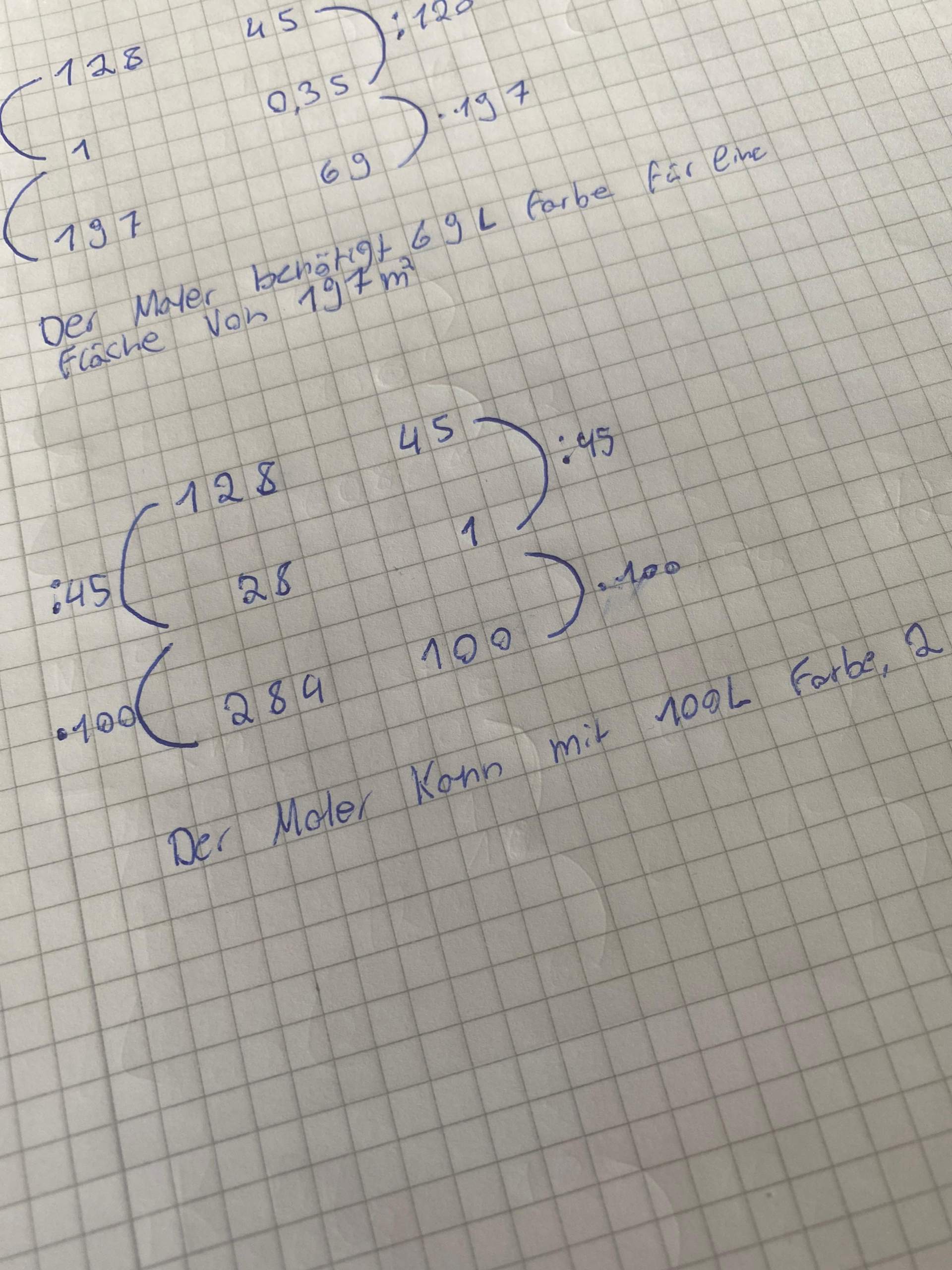 Dreisatz Rechnung? (Schule, Mathematik)