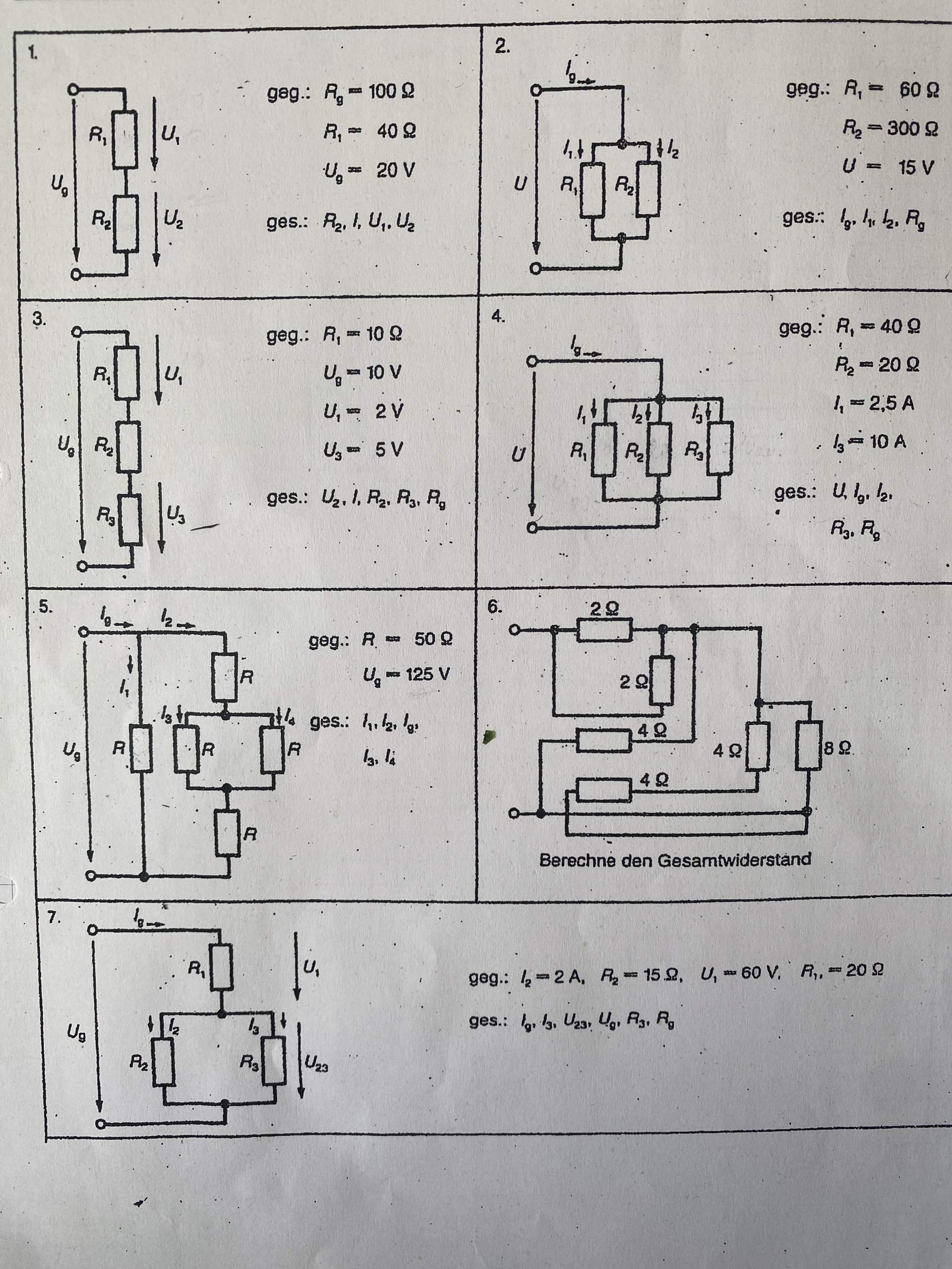 (dringend) Physik Reihenschaltung/parallelschaltung Aufgaben Rechen ...