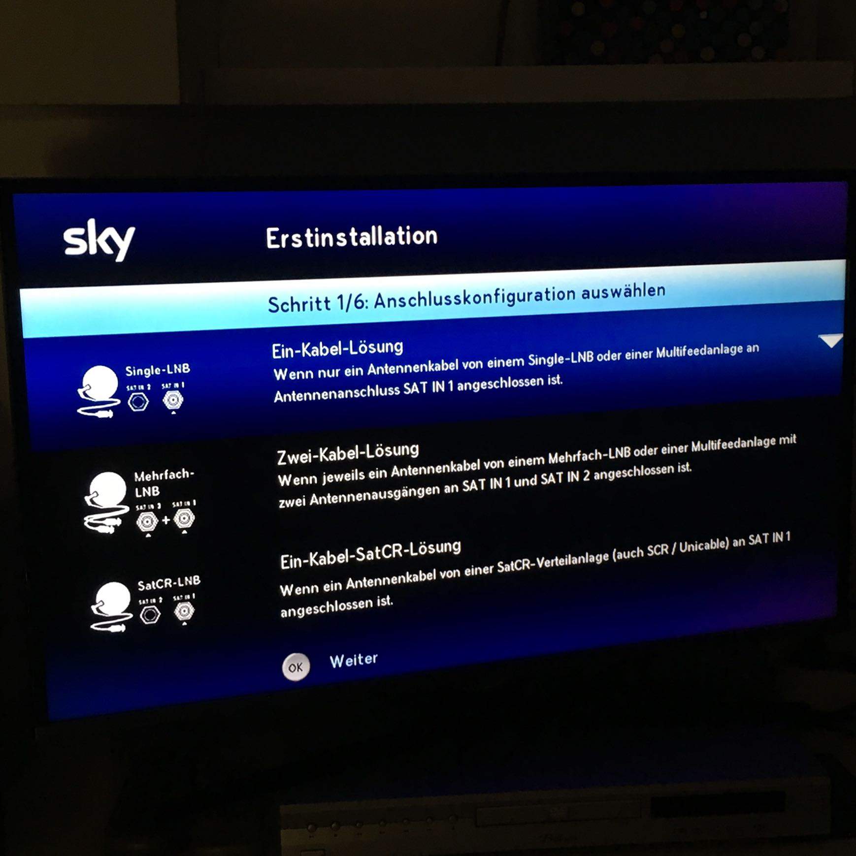 Dringend. Sky Receiver & Satellit Problem. Was mache ich falsch