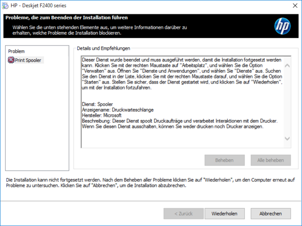 Fehlermeldung 3 - (Drucker, drucken, print-spooler)