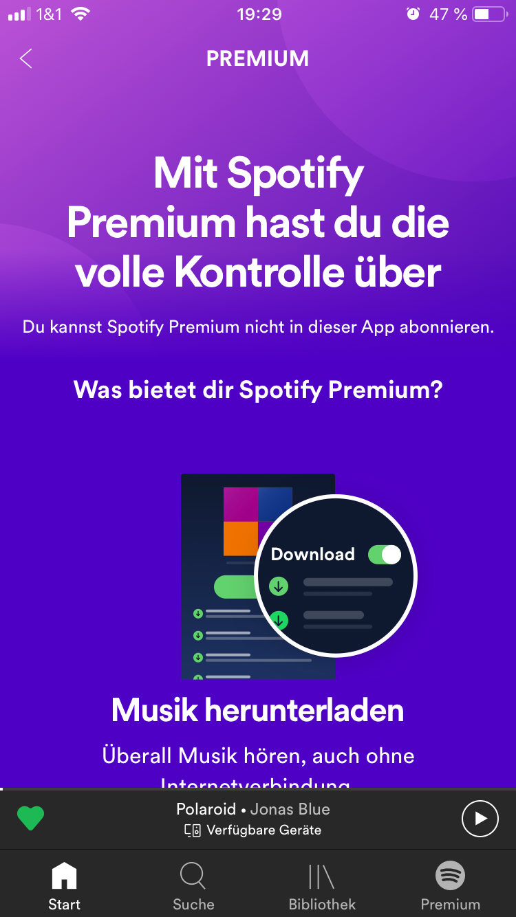 Du Kannst Spotify Premium Nicht In Dieser App Abonnieren Schule