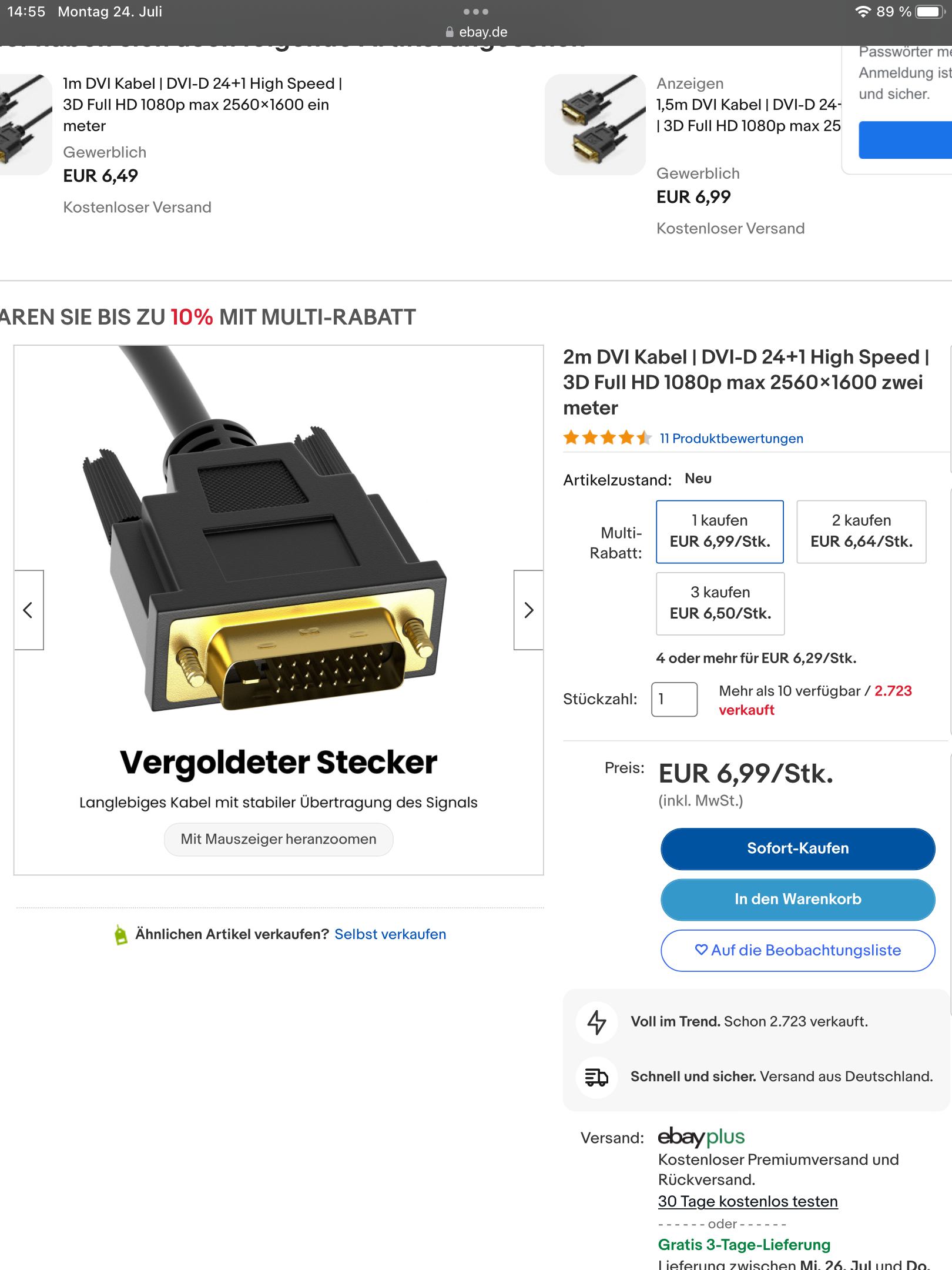 DVI-D Kabel richtig? (Gaming, Gaming PC, Gaming-Monitor)