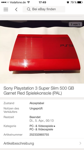 Notiz des Verkäufers "ungeprüft"? - (Playstation 3, Reklamation, E-Bay)