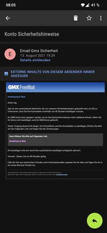 E-Mails von GMX erhalten vertrauenswürdig?