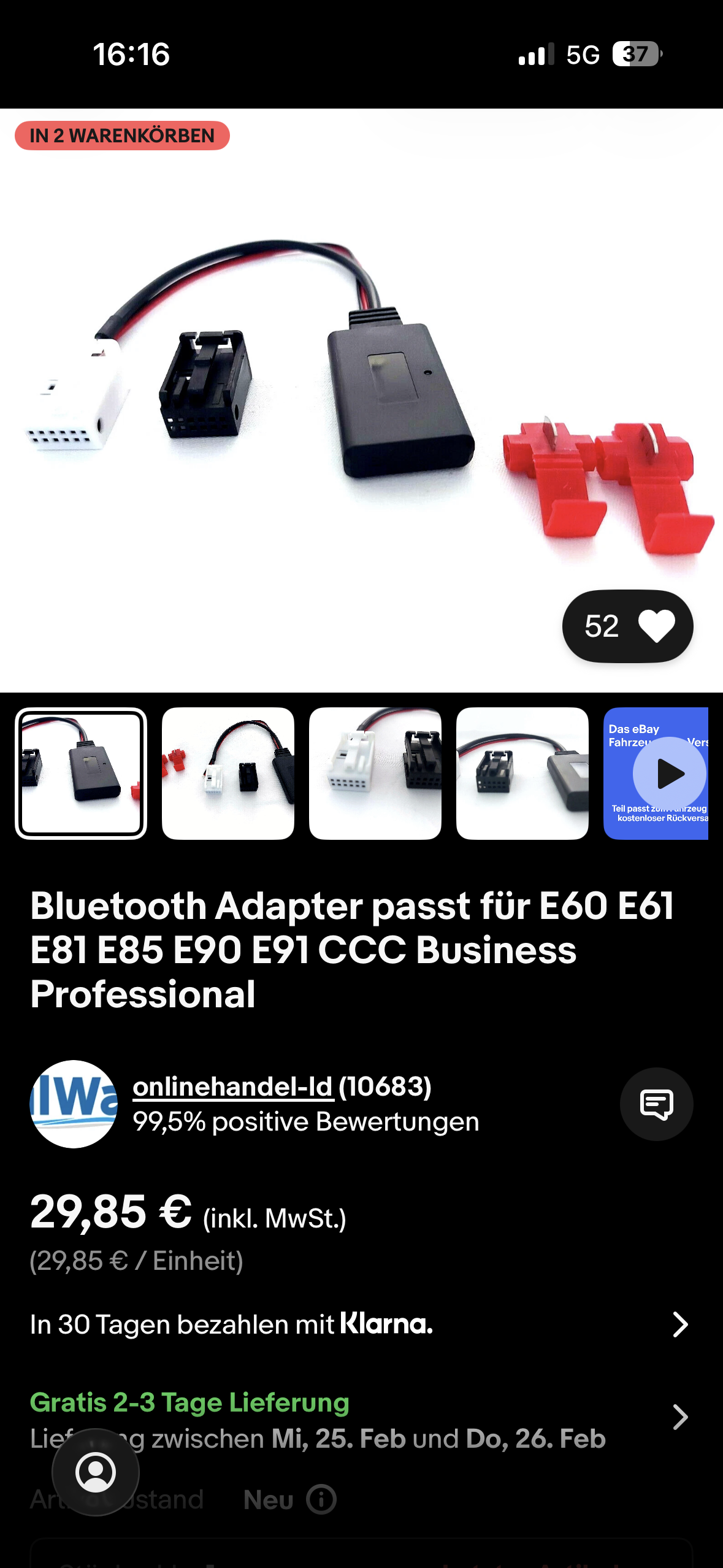 E60 bj 2004 Bluetooth über aux? (Elektronik, BMW, Autoradio)