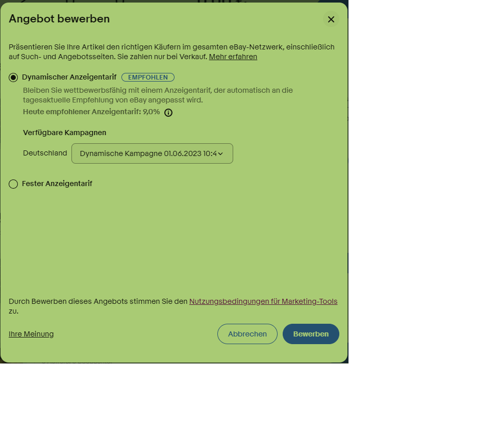 Ebay Angebot bewerben? (verkaufen)