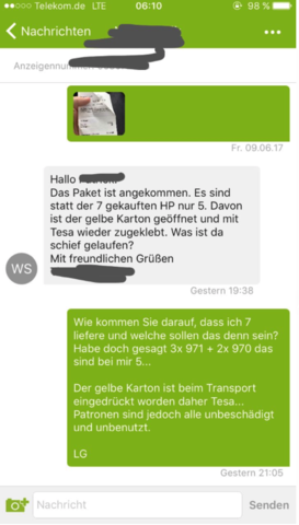 Chat 4 - (Kleinanzeigen, Rückgabe, Privatverkauf)