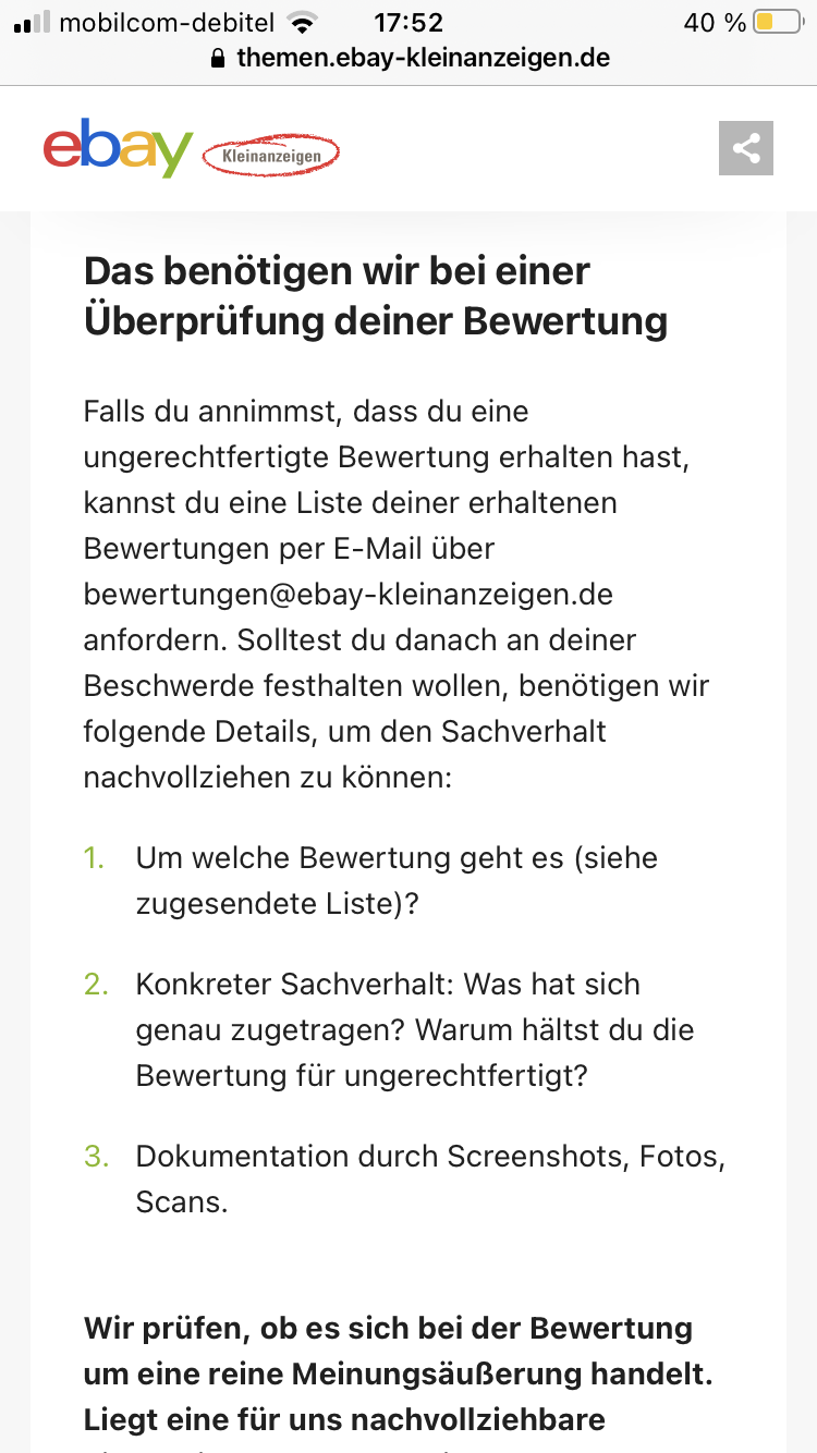 Kleinanzeigen.de ( Kleinanzeigen) – Bewertungen –