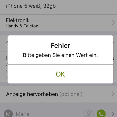 Hier nochmal die Meldung - (Ebay, Fehler, verkaufen)