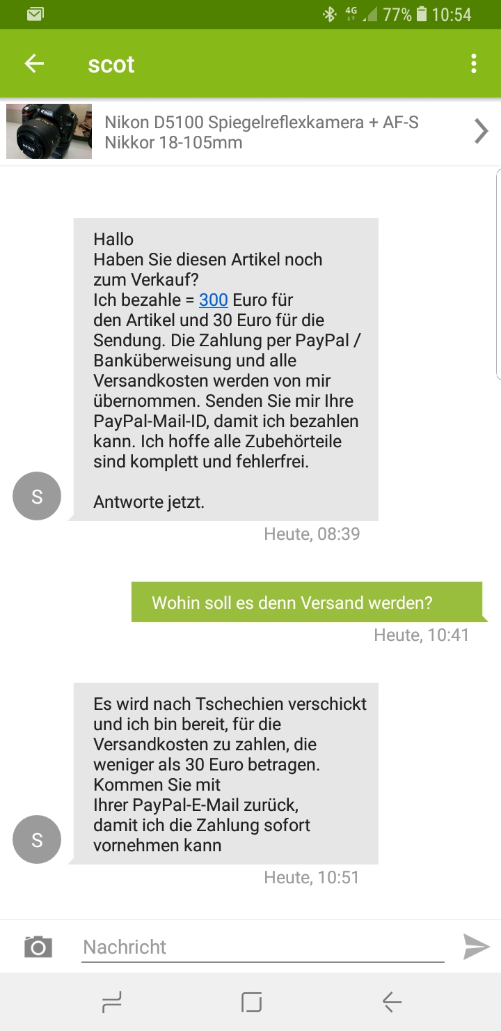 Ebay Kleinanzeigen ist dass Betrug? (Betrugsversuch)