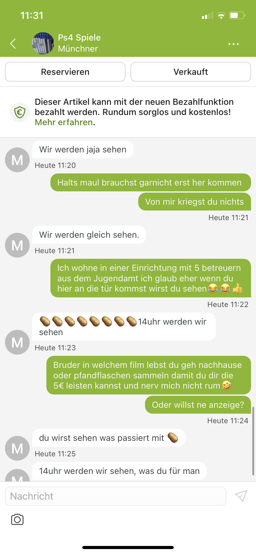 Ebay Kleinanzeigen Käufer Droht nach dem ich meine Adresse gegeben habe? (Recht, verkaufen, Anzeige)