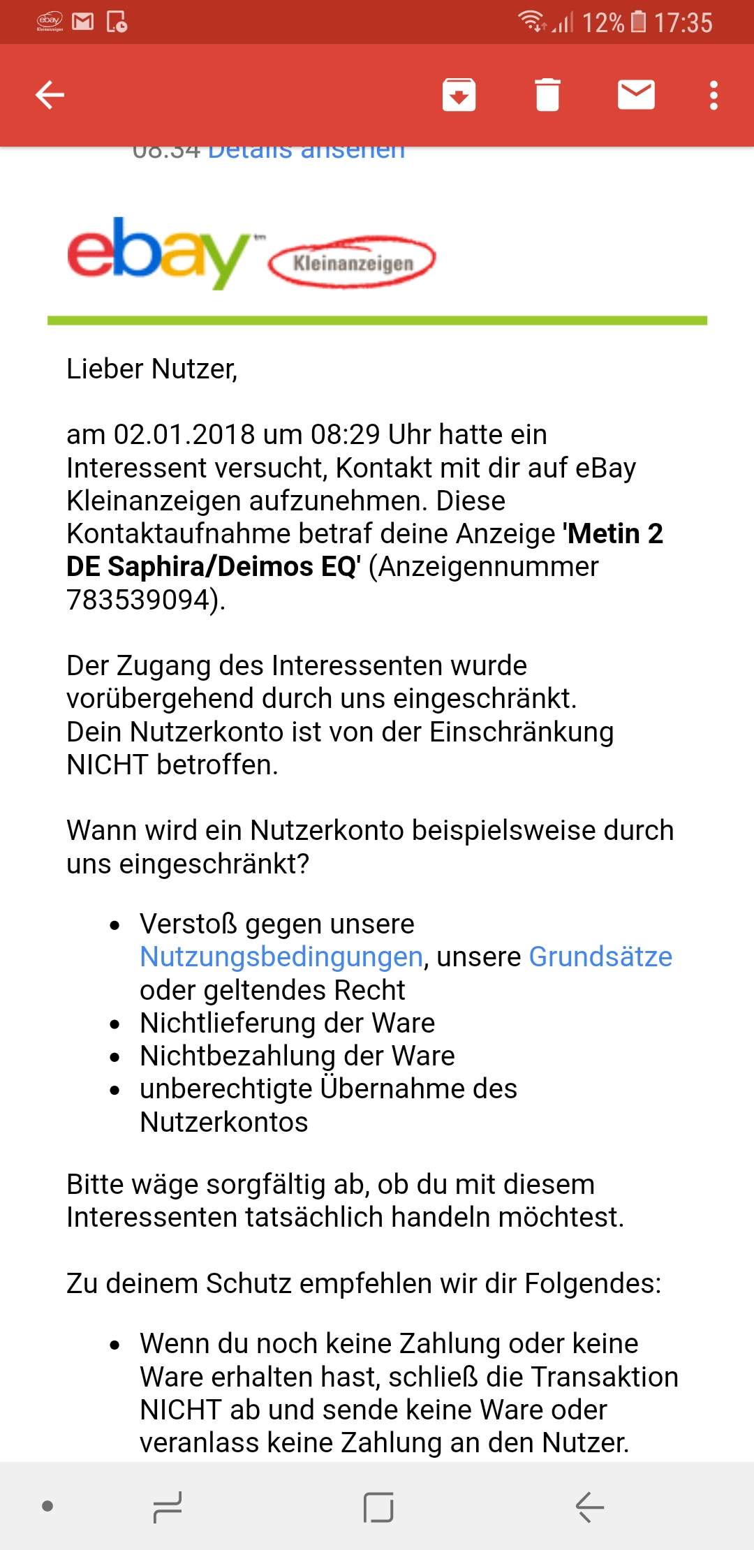 Ebay Kleinanzeigen Käufer Problem? (Recht, Betrug)
