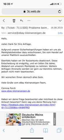 Ebay kleinanzeigen konto gesperrt Ebay kleinanzeigen konto gesperrt