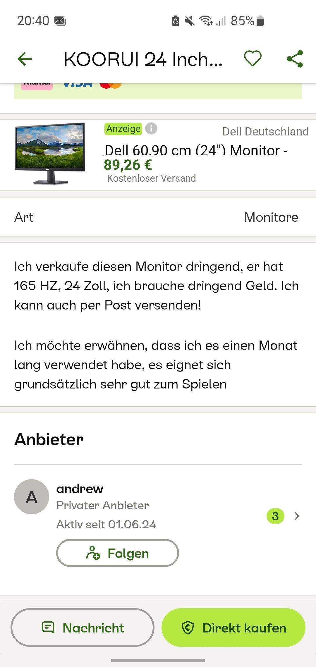 Kleinanzeige Verkäufer Seriös? (eBay, PayPal, Kleinanzeigen)