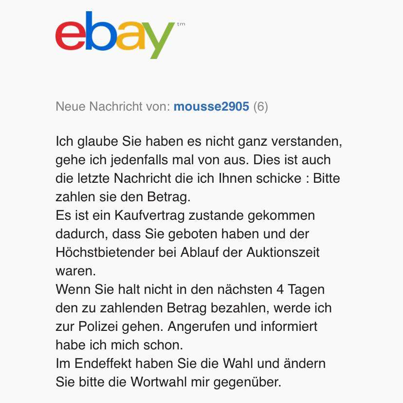 EBay Verkäufer will mich Anzeigen was tun? (Recht, eBay Kleinanzeigen