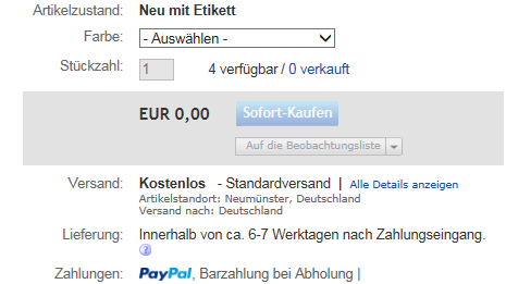 Ebay preis nicht da - (Ebay, Artikel Preis)
