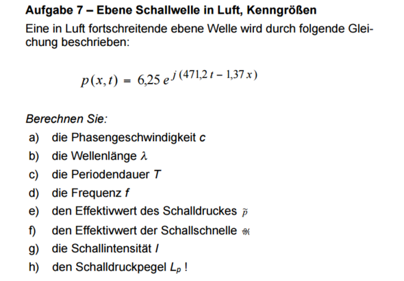 Aufgabenstellung - (Elektrotechnik, Akustik)