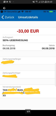 Echte Uberweisung Geld Bank Echt