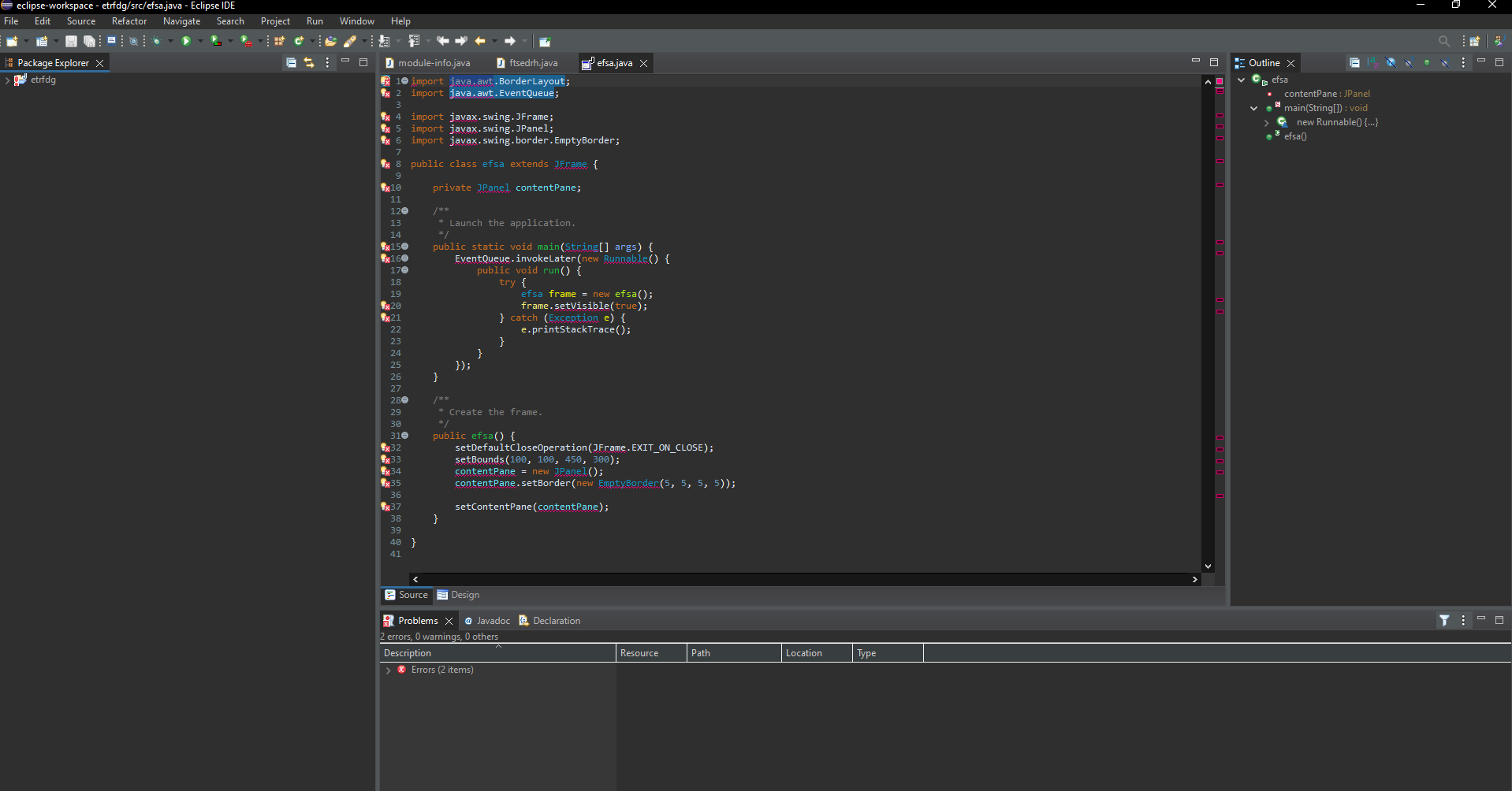 Eclipse plötzliche Fehler? (Java)