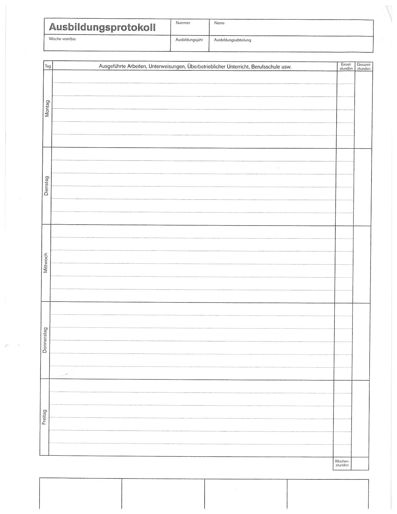 Ein Formular In Excel Oder World Erstellen Ausbildungsnachweis Word