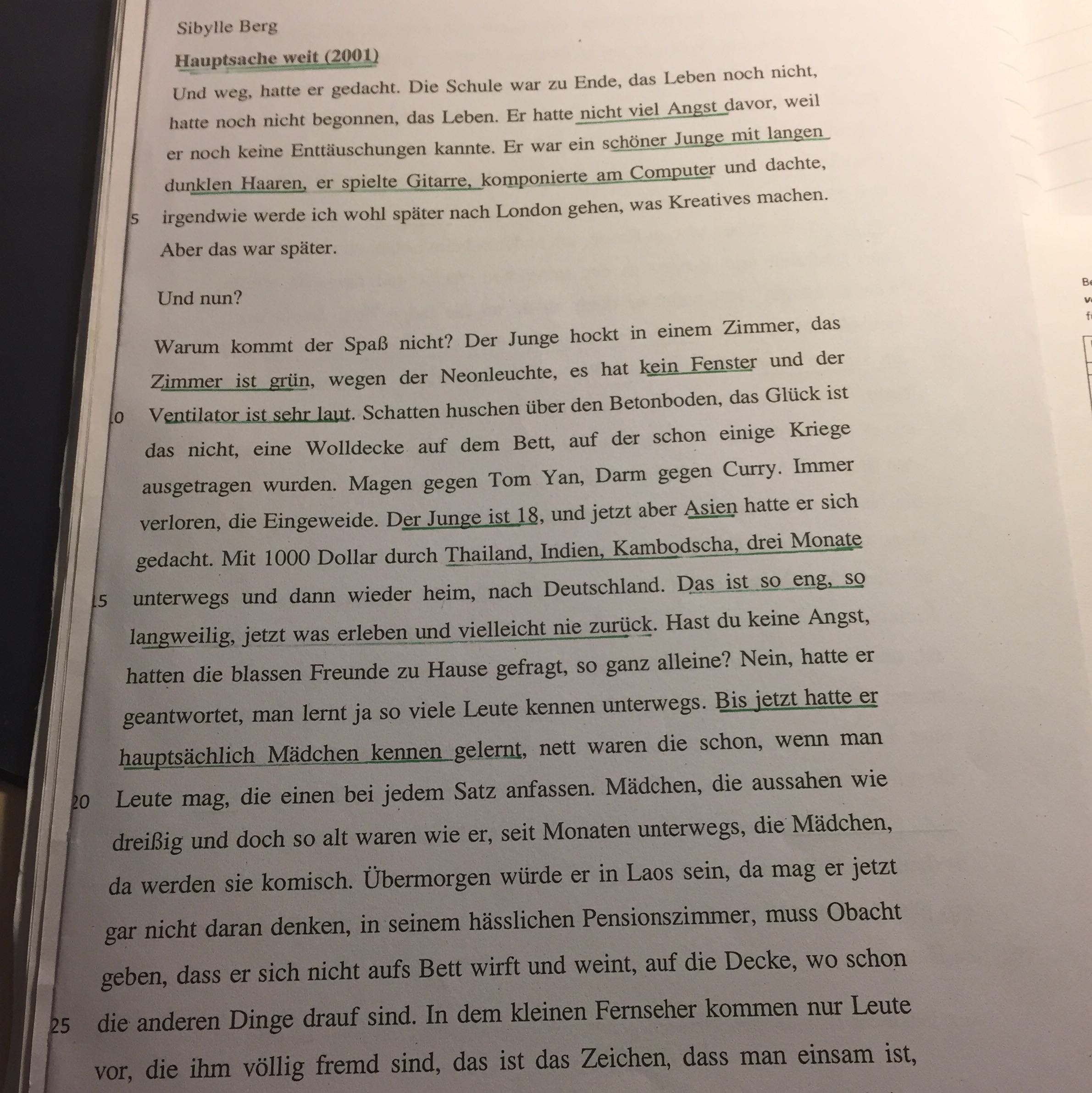 Eine Interpretation Zu Hauptsache Weit Schule Deutsch Kurzgeschichte